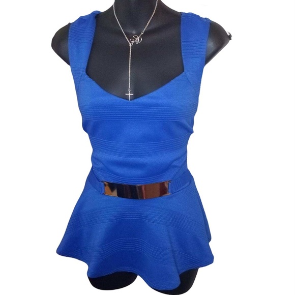 Royal blue women’s peplum - Picture 5 of 5
